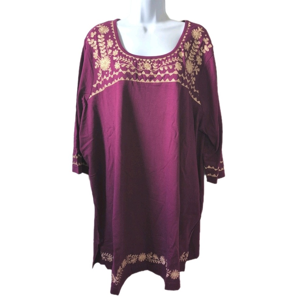 Ulla Popken Plus Size Style #35583 Purple Knit Tunic Size 24/26 - New